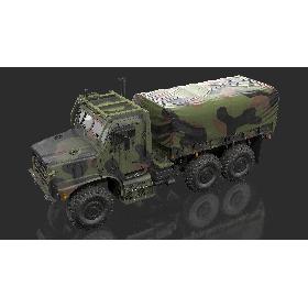 3D Military Medium Cargo Truck 6x6 with Tent Dusty